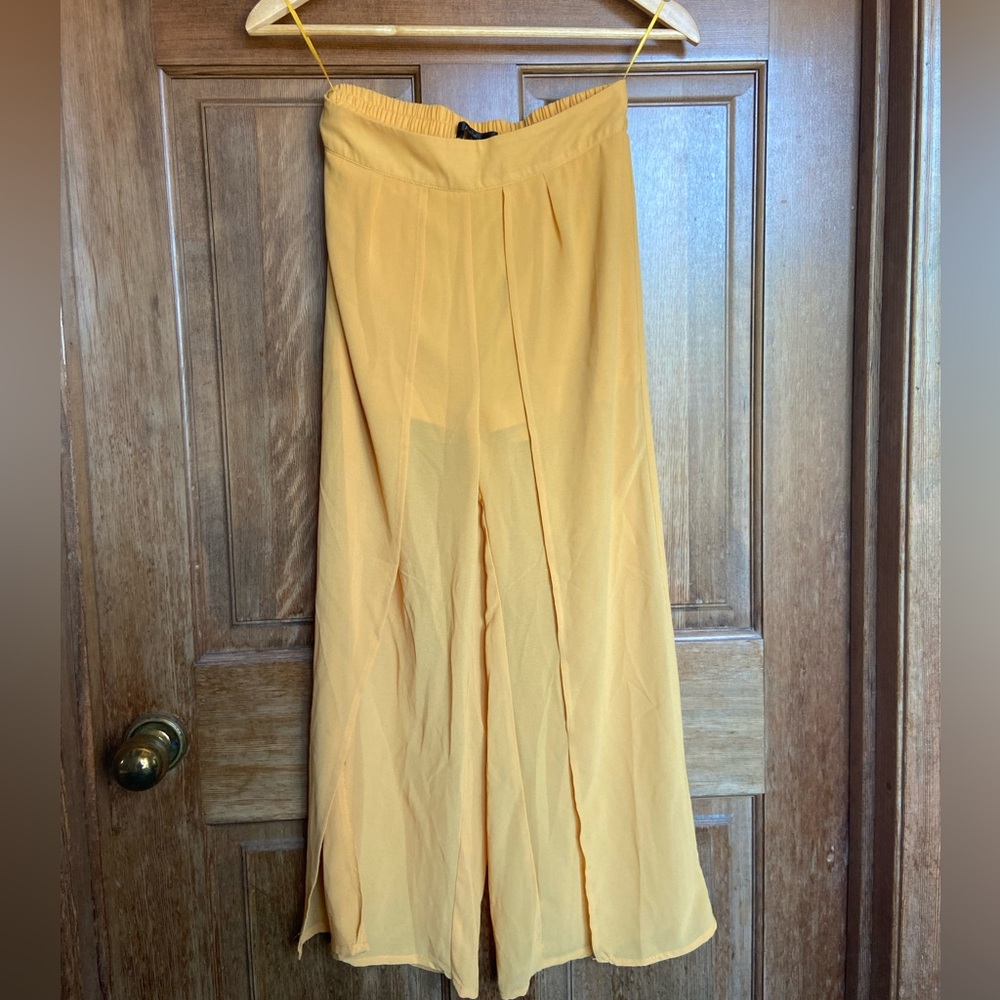 Papaya Mustard Elastic Waist Pants